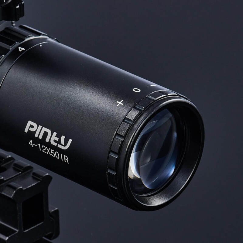 PINTY Rifle Scope Red Dot Laser Combo 4-12×50 Illuminated Optics with 4 Reticle Red Green Reflex Sight, Green Dot Laser Sight