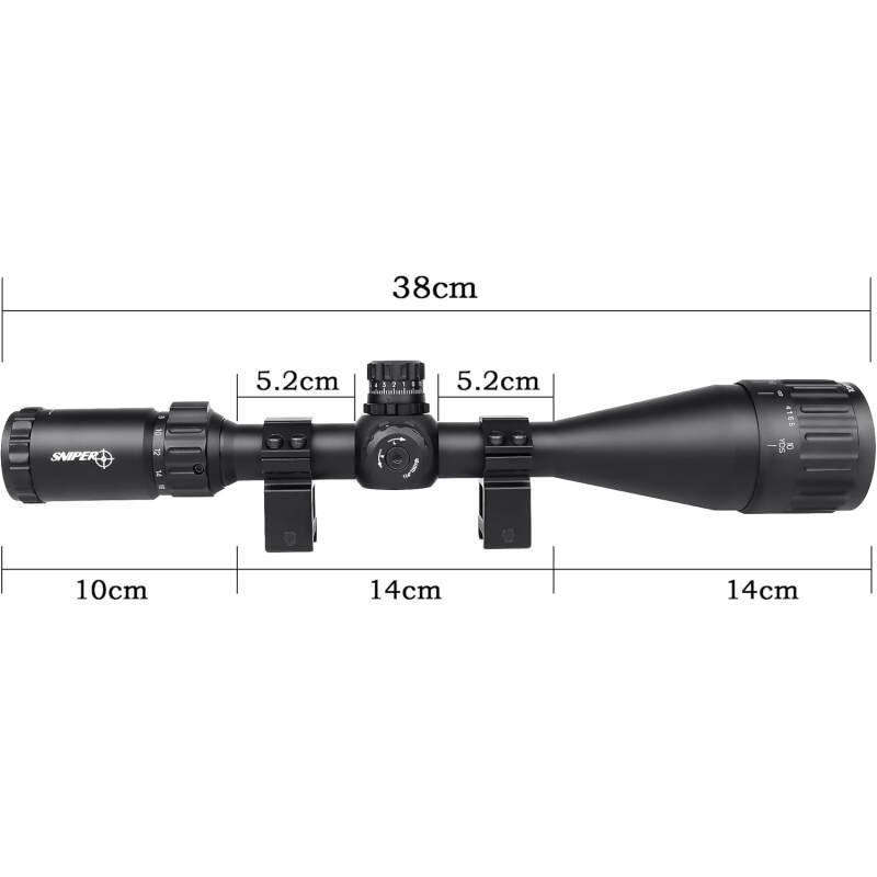 SNIPER MT 4-16X50 AOL Hunting Rifle Scope/Red, Green Illuminated Mil Dot Reticle/Fully Multi-Coated Lens/Adjustable Objective