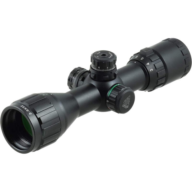 UTG 3-9X32 1″ BugBuster Scope, AO, RGB Mil-dot, QD Rings , Black