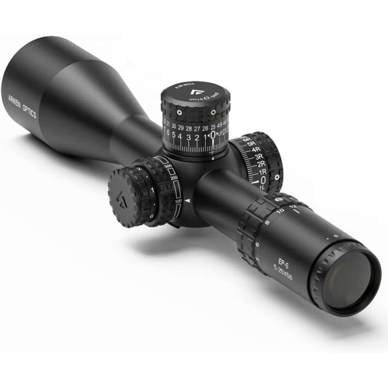 Arken Optics EP5 5-25X56 Rifle Scope FFP VPR Illuminated Reticle with Zero Stop 34mm Tube