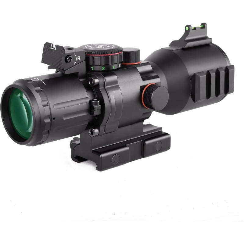 GII PM3.5X40 Prism Scope Long Eye Relief 3.5x40mm Prism Scope Wide Angle Red/Green/Blue Illuminated