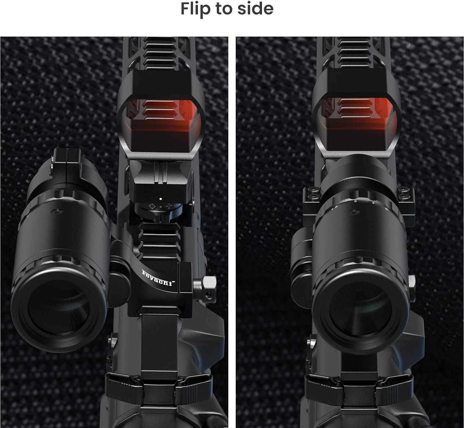 Feyachi M57/M37 1.5X – 5X Red Dot Magnifier with RS-30 Reflex Sight Combo, Multiple Reticle System Red Dot Sight & Magnifier Combo Built-in Flip Mount