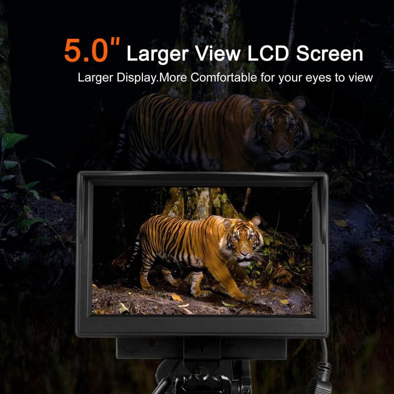 BESTSIGHT Night Vision Scope,DIY Night Vision(Day and Night),Quick Installation Barrle,5″ Display Screen with 5w 850nm Infrared Illuminator,View 200m in Night,for 38-44mm Eyepiece Scope (TMNV01P)