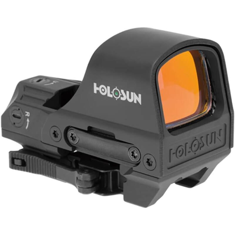 HOLOSUN HE510C-GR / HS510C Multi-Reticle 2 MOA Dot & 65 MOA Circle Open Reflex Sight for Long Guns – Solar FailSafe Shake-Awake Waterproof Sight with 12 Brightness Settings – Red/Green Dot Options