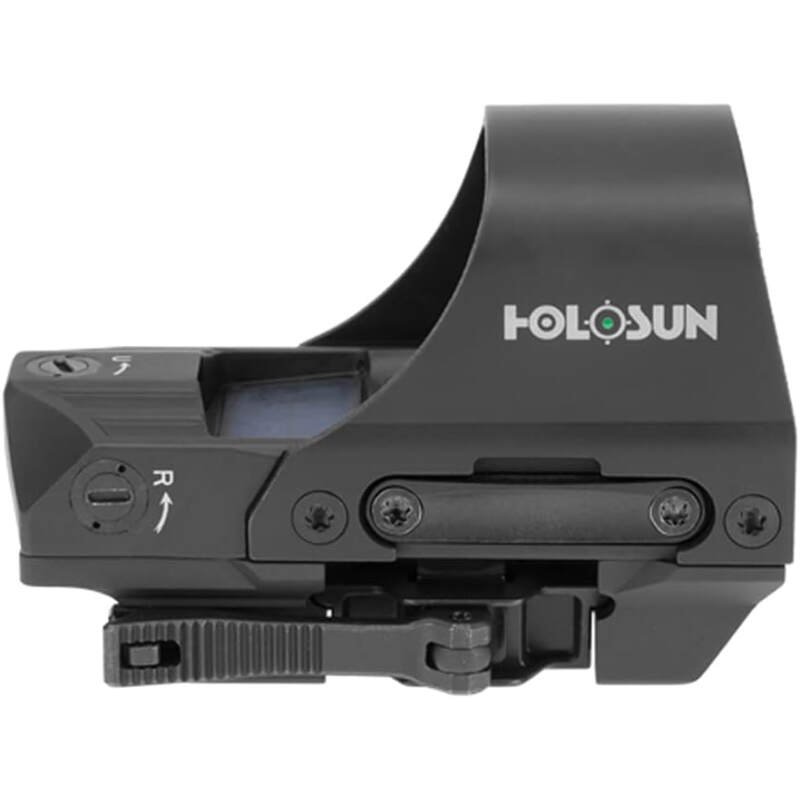 HOLOSUN HE510C-GR / HS510C Multi-Reticle 2 MOA Dot & 65 MOA Circle Open Reflex Sight for Long Guns – Solar FailSafe Shake-Awake Waterproof Sight with 12 Brightness Settings – Red/Green Dot Options