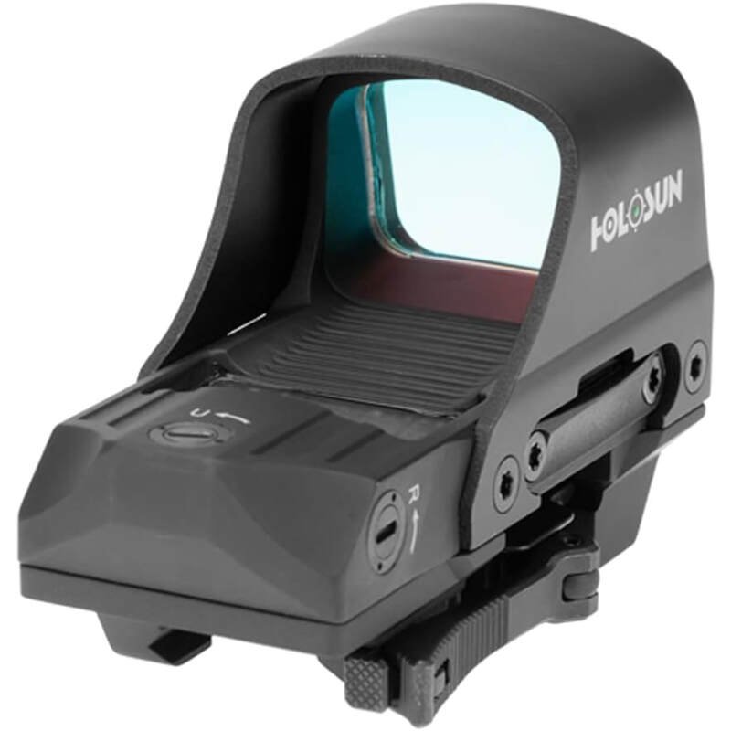 HOLOSUN HE510C-GR / HS510C Multi-Reticle 2 MOA Dot & 65 MOA Circle Open Reflex Sight for Long Guns – Solar FailSafe Shake-Awake Waterproof Sight with 12 Brightness Settings – Red/Green Dot Options