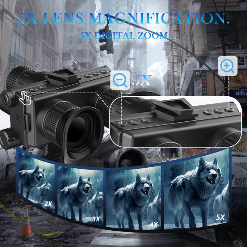 Night Vision Goggles – 4K Night Vision Binoculars 8X Magnification, with 4 Color Modes 8X Magnification,32G HD Recording & Playback for Camping Surveillance