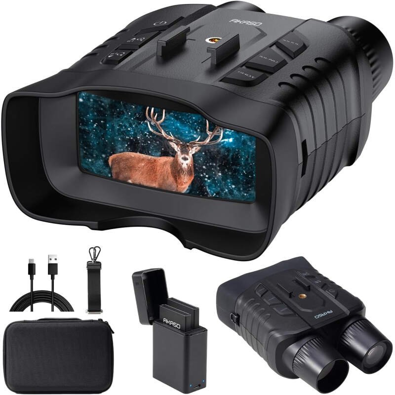 AKASO Seemor-200 Night Vision Goggles – 4K Full Color Night Vision Binoculars for Adults, App-Enabled Photo and Video Saving,AI-ISP 3280FT Viewing Range,16x Digital Zoom for Camping Hiking & Security