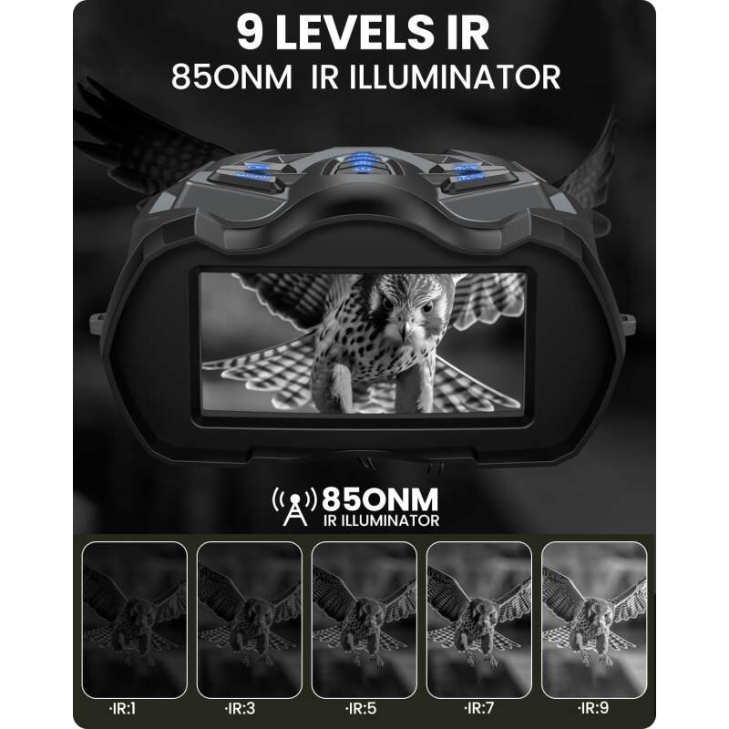 4K Night Vision Goggles, Night Vision Binoculars for Adults,10X Digital NightVision, 9 Gear Infrared with 32GB TF Card,4000mAh Battery, 3.5″ HD Screen Binoculars