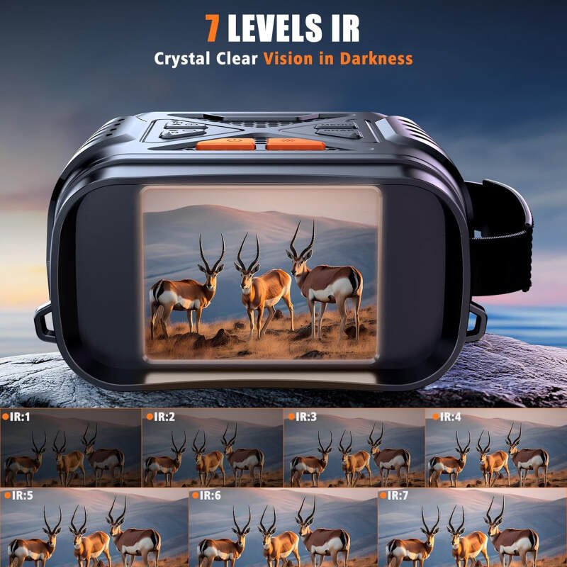 Night Vision Goggles, Night Vision Binoculars for Adults, HD Screen Thermal Binoculars with 64GB TF Card for Photos and Videos, Perfect for Outdoor Hunting Camping and Wildlife Observation