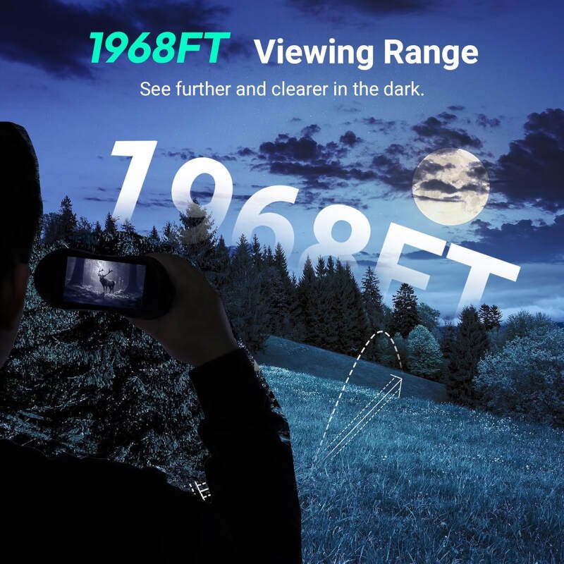 Night Vision Goggles, 4K Full-Color Night Vision Binoculars, 128GB TF Card can Save Photo and Vide, 3.5″ HD Screen and 1968FT Viewing Range,10x Digital Zoom for Camping Hiking &Security, Black