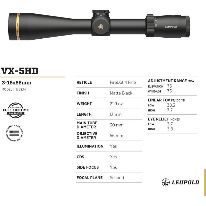Leupold VX-5HD 3-15x56mm Riflescope