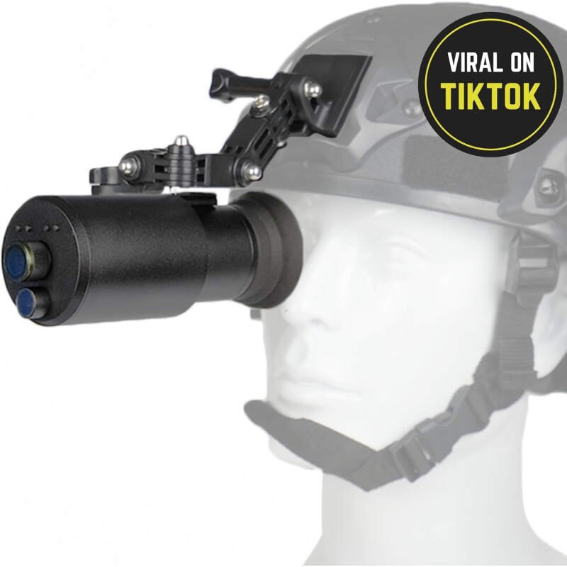 Night Operators MAX Digital Night Vision Goggle – Head & Helmet Mounted, Wide Viewing, 1x Magnification Lens, USB Rechargeable Infrared Monocular NVG for CQB Airsoft, Tactical Training Tool/Toy