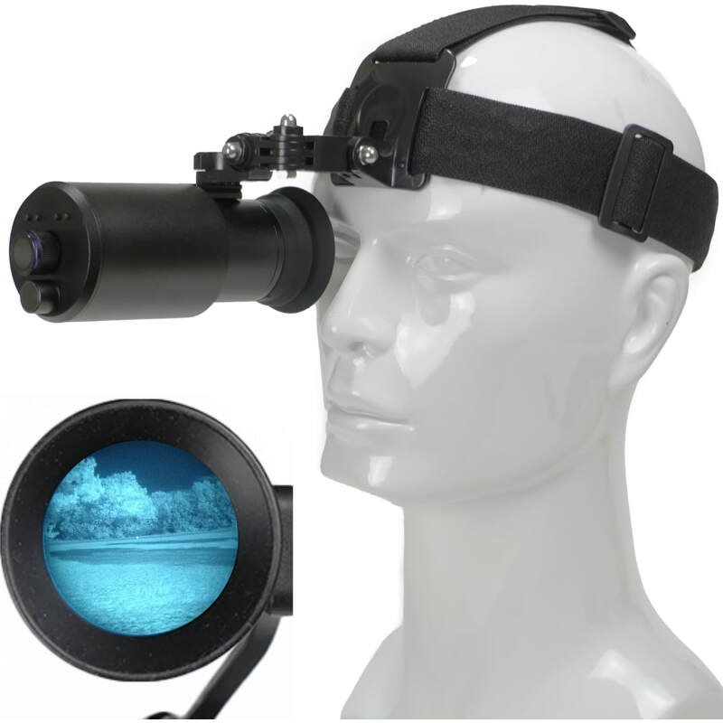 Night Operators MAX Digital Night Vision Goggle – Head & Helmet Mounted, Wide Viewing, 1x Magnification Lens, USB Rechargeable Infrared Monocular NVG for CQB Airsoft, Tactical Training Tool/Toy