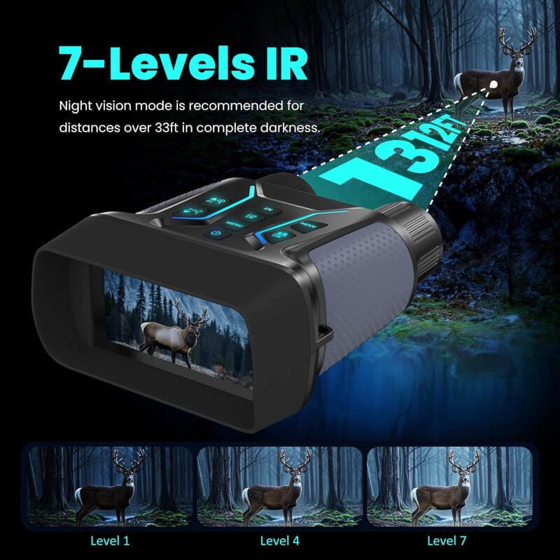 Night Vision Binoculars for Adults & Kids – 4.5” Screen Infrared Night Vision Goggles Camera with Case, 4K Video & 36MP Photos, 8X Digital Zoom, 7-Level Infrared, 4500mAh Battery for Camping,Security
