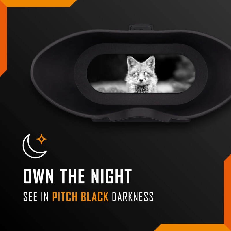 Nightfox Swift USB Rechargeable Night Vision Goggles – Head Mounted, Wide Viewing, 1x Magnification, Close Quarters Tactical Infrared Binoculars for Adults