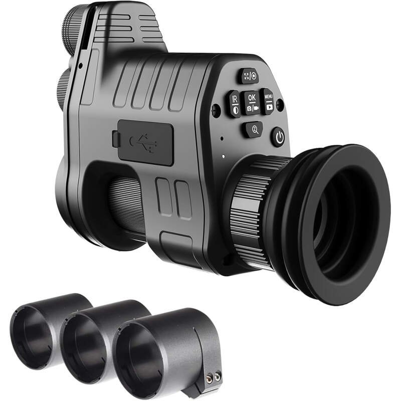 Oneleaf.ai Commander NV100 Digital Night Vision Goggle, Clip on Night Vision Monocular for Hunting/Observations, 1080P FHD, 328 Yards Clear Nighttime Viewing Range-16mm