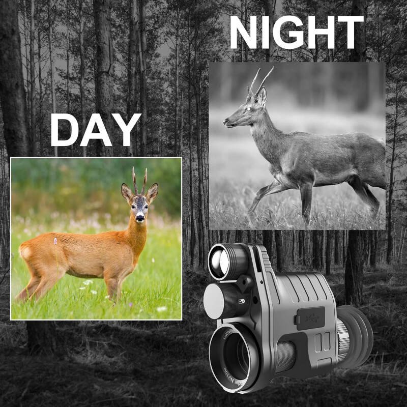 Oneleaf.ai Commander NV100 Digital Night Vision Goggle, Clip on Night Vision Monocular for Hunting/Observations, 1080P FHD, 328 Yards Clear Nighttime Viewing Range-16mm
