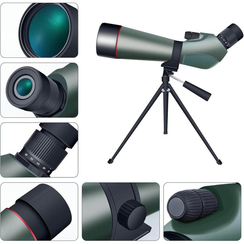 20-60×80 Spotting Scopes with Tripod & Phone Adapter,Advanced Prism for Crisp Imaging,Waterproof Fogproof Design for All-Weather Observation, Perfect for Bird Watching, Hunting & Wildlife Viewing