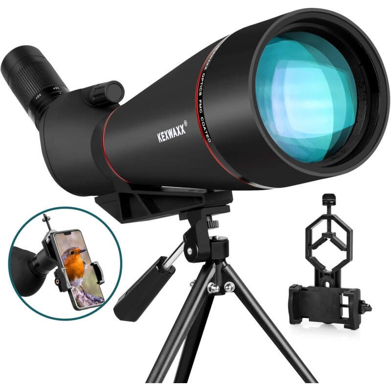Spotting Scopes 100MM 25-75X HD Monocular Telescope for Bird Watching & Hunting & Target Shooting with Tripod, Phone Adapter, Carrying Bag
