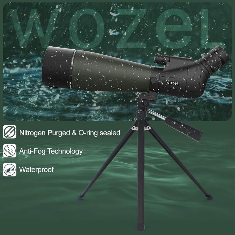 25-75X80/100 Spotting Scopes for Target Shooting – HD Spotter Scope with Tripod Carrying Bag & Smartphone Holder – BAK4 Waterproof Spotting Scope for Bird Watching Hunting Wildlife Viewing