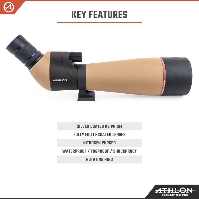 Athlon Optics Talos 20-60×80 Spotter Scope – Durable Outdoor Equipment for Hunting, Shooting Targets & Bird Watching – Spotting Scope Perfect Addition to Hunting Accessories