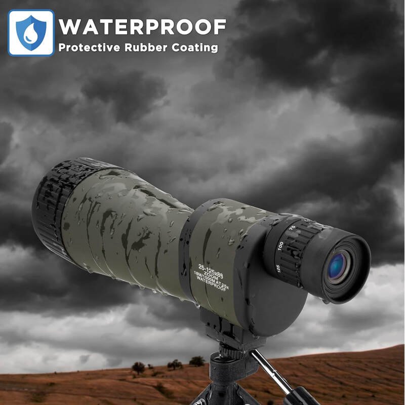 Barska Benchmark Waterproof Straight Spotting Scope with High Zoom Power, Objective Focus, Carrying Case & Tripod for Hunting Birding Target Shooting