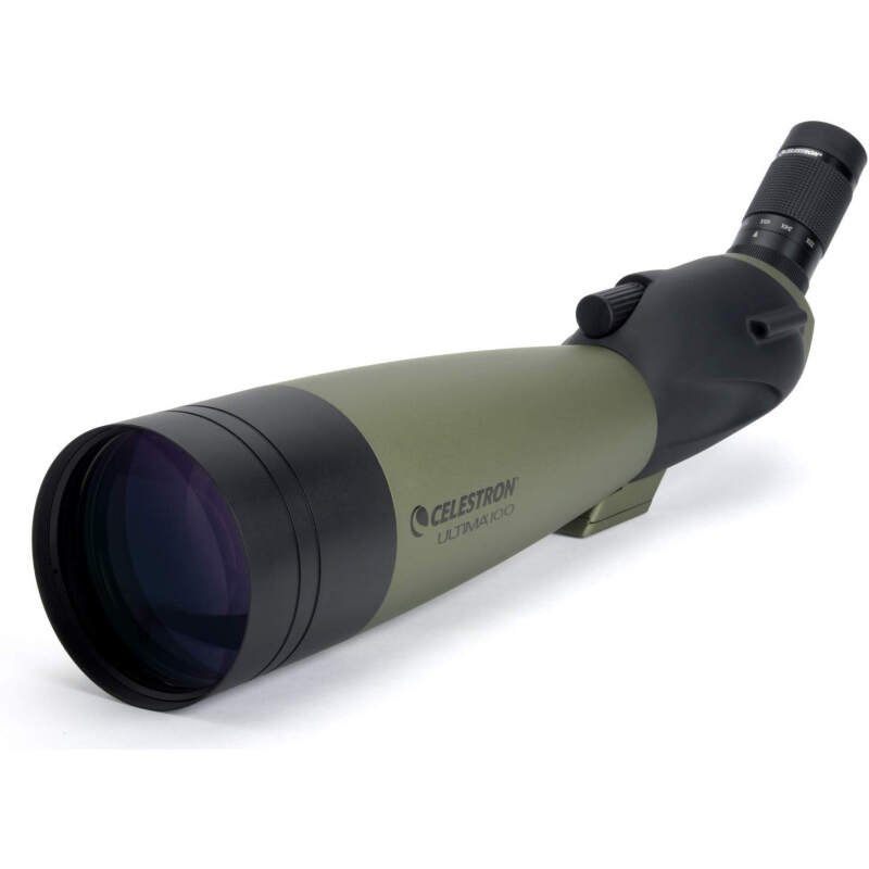 Celestron – Ultima 100 Angled Spotting Scope – 22-66x Zoom Eyepiece – Multi-Coated Optics for Bird Watching, Wildlife, Scenery and Hunting – Waterproof & Fogproof– Includes Soft Carrying Case