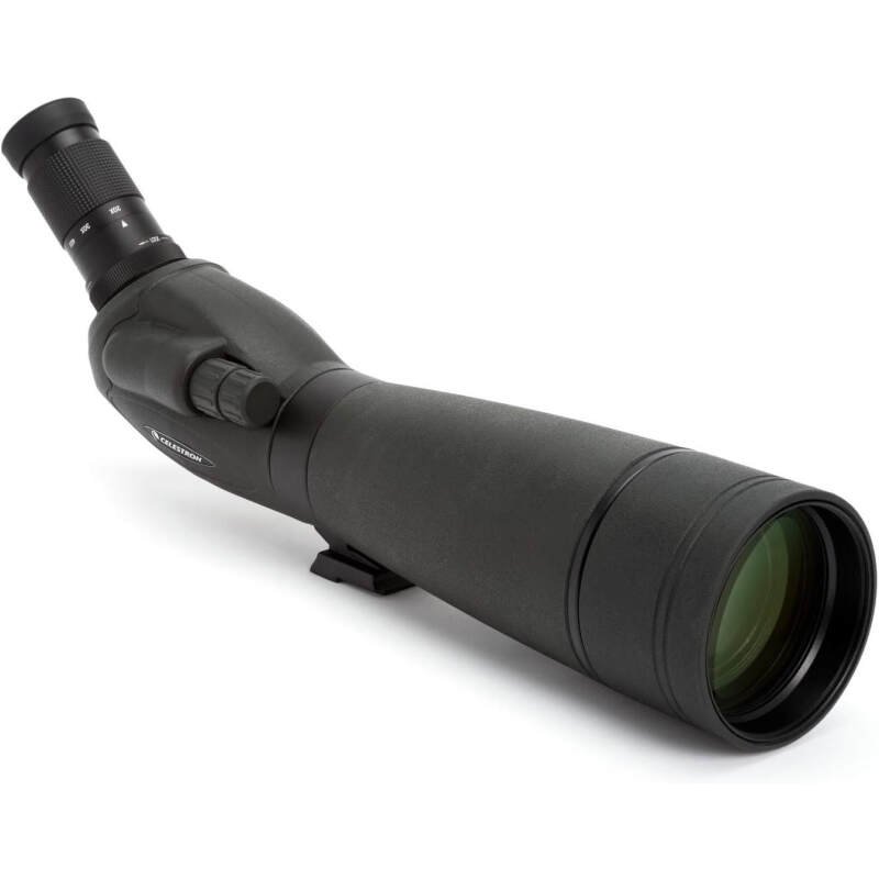 Celestron – TrailSeeker 80mm Angled Spotting Scope – Fully Multi-Coated XLT Optics – 20-60x Zoom Eyepiece – Waterproof & Fogproof – Rubber Armored