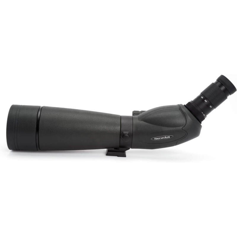 Celestron – TrailSeeker 80mm Angled Spotting Scope – Fully Multi-Coated XLT Optics – 20-60x Zoom Eyepiece – Waterproof & Fogproof – Rubber Armored