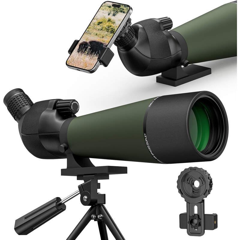 CVLIFE Spotting Scope with Tripod, 20-60×80 Spotter Scope with Phone Adapter, BAK4 High Definition, Wide Field of View, Waterproof Spotting Scopes for Bird Watching, Wildlife Viewing