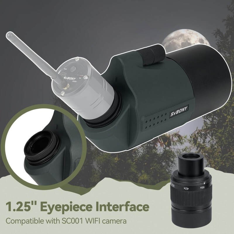 SVBONY SV41Pro Mak Spotting Scopes, 28-84x80mm Spotter Scope with Fully Multi-Coated & 1.25″ Detachable Eyepiece, Compatible with WiFi Camera for Target Shooting, Bird Watching, Astronomy Beginners
