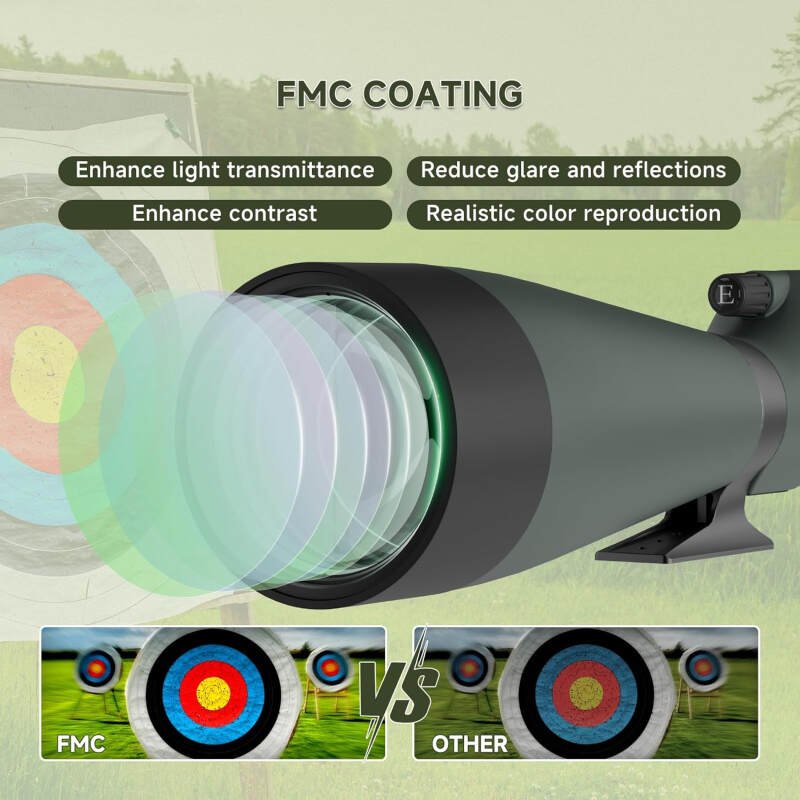 SVBONY SV28 Spotting Scopes with Tripod, Angled 25-75x70mm Spotter Scope with Phone Adapter, Waterproof Fogproof Spotting Scope for Bird Watching, Target Shooting, Wildlife Viewing