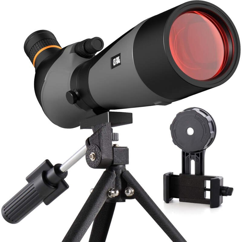 Spotting Scope for Brid Watching 25-75×85, BAK4 Prism, FMC Spotter Scope with Tripod, Phone Adapter, Carrying Case, for Hiking, Travel, Outdoors