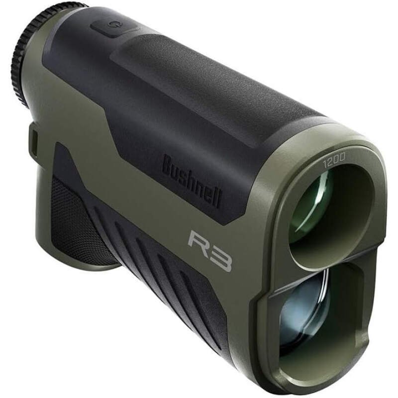 Bushnell R3 1200 Laser Rangefinder for Hunting and Shooting, 6x25mm, HD Optical System, EXO Barrier Lens Coating, IPX4 Waterproof, Simple One-Button Operation, Includes Vault Lite Rangefinder Pouch