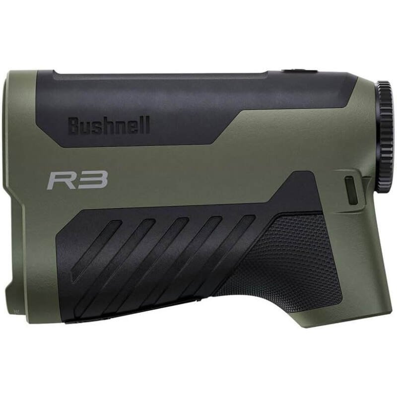 Bushnell R3 1200 Laser Rangefinder for Hunting and Shooting, 6x25mm, HD Optical System, EXO Barrier Lens Coating, IPX4 Waterproof, Simple One-Button Operation, Includes Vault Lite Rangefinder Pouch