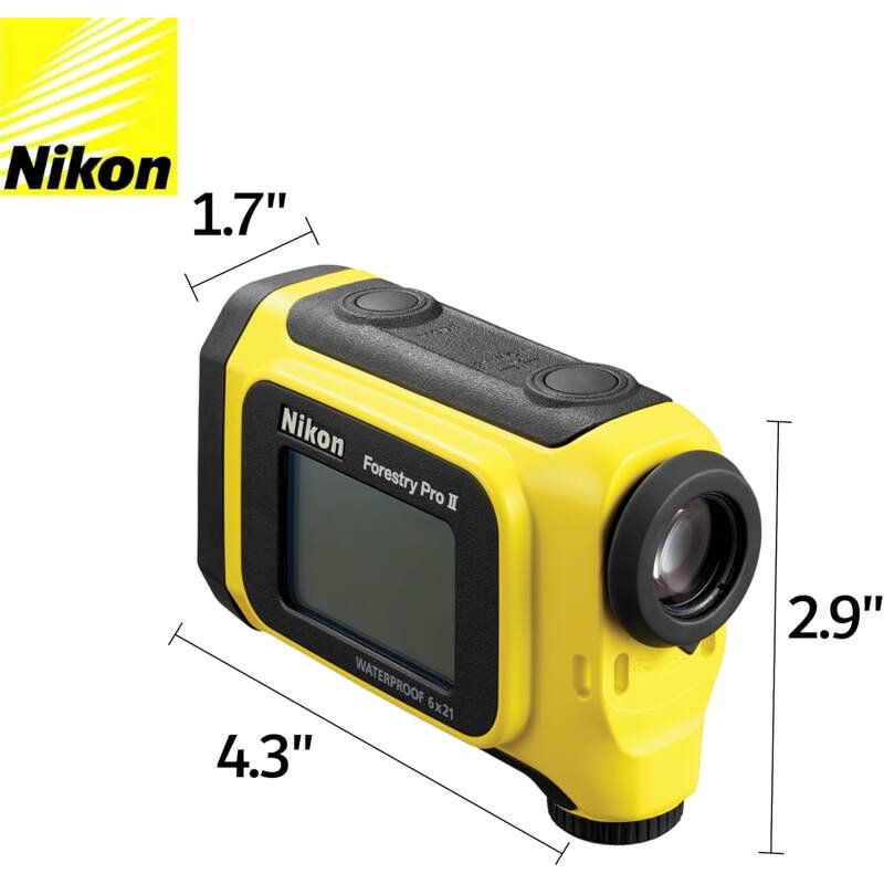 Nikon Forestry Pro II Laser Rangefinder/Hypsometer (16703) Bundle with 3 Extra CR2 Batteries and Lens Cloth – Digital Range Replaceer and Tape Measure, Height Measurement for Trees, Poles, and Other
