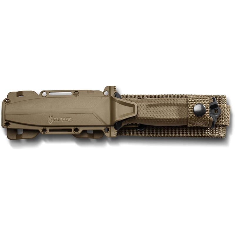 Gerber Gear StrongArm – Fixed Blade, Full Tang Knife – Camping Knife with Multiple Carry Options – Coyote Brown, Plain Edge