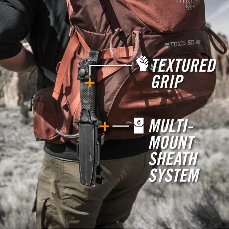 Gerber Gear StrongArm – Fixed Blade, Full Tang Knife – Camping Knife with Multiple Carry Options – Coyote Brown, Plain Edge