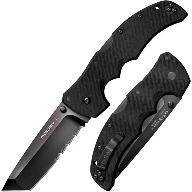 Cold Steel Recon 1 4″ S35VN Razor-Sharp Blade 5.375″ G-10 Handle Tactical Folding Knife w/Tri-Ad Lock, Ambidextrous Pocket/Belt Clip