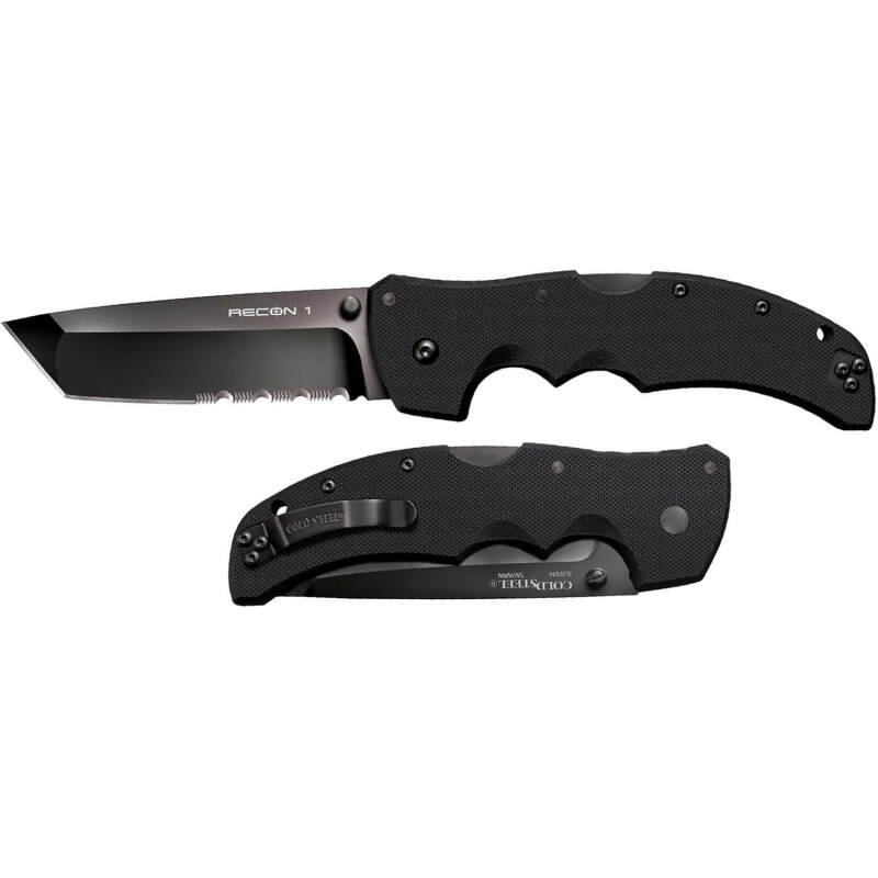 Cold Steel Recon 1 4″ S35VN Razor-Sharp Blade 5.375″ G-10 Handle Tactical Folding Knife w/Tri-Ad Lock, Ambidextrous Pocket/Belt Clip