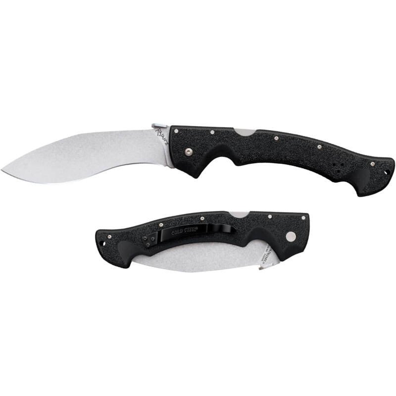 Cold Steel Rajah Series Japanese AUS10A Razor-Sharp Blade Griv-Ex Handle Tactical Folding Knife with Tri-Ad Lock, Ambidextrous Pocket/Belt Clip