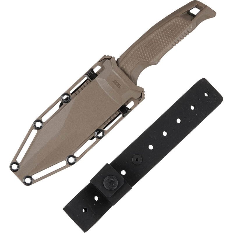 SOG Recondo FX Partially Serrated Fixed-Blade Tactical Duty Knife |Full-Tang CRYO 440C Stainless Steel Blade | Rubberized Grip