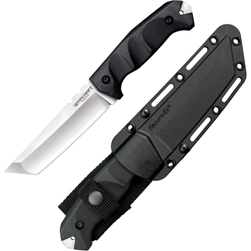 Cold Steel Warcraft San Mai III Tanto Point Razor-Sharp Blade G-10 Handle Military Tactical Fixed Blade Knife w/Secure-Ex Sheath