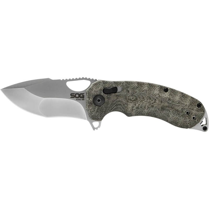 SOG Kiku Quick-Opening Sharp Ambidextrous Pocket Folding Knives with Linen Micarta Handle | CTS XHP Steel, XR Lock