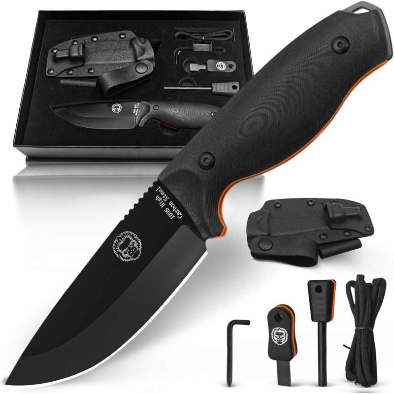 Bloodline Full Tang Fixed Blade Survival Knife with Kydex Sheath – Durable and Versatile for Outdoor Use – Holtzman’s Gorilla Survival