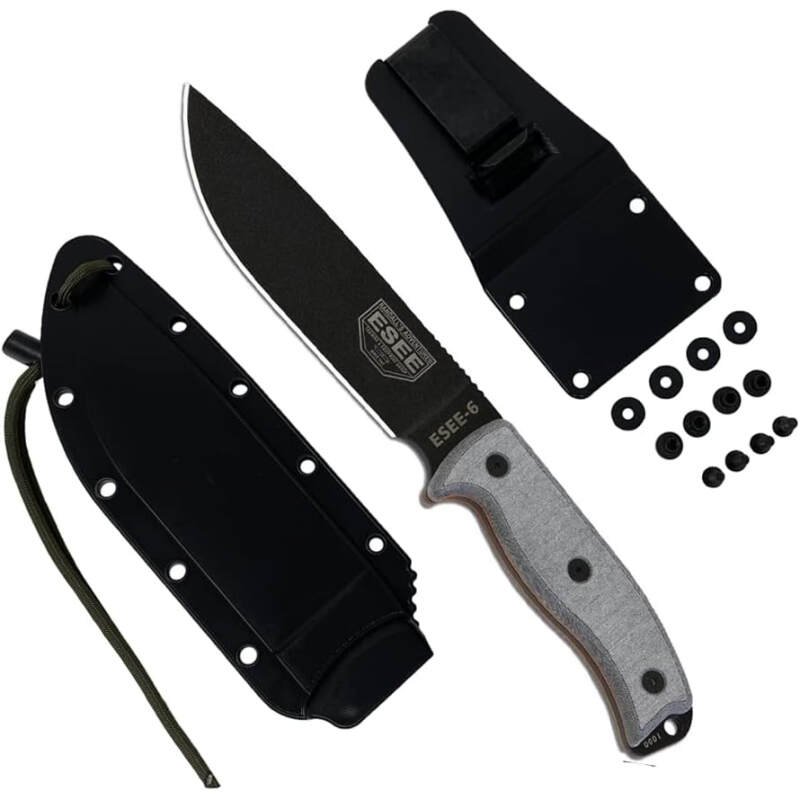 ESEE Knives 6P Fixed Blade Knife w/Molded Polymer Sheath