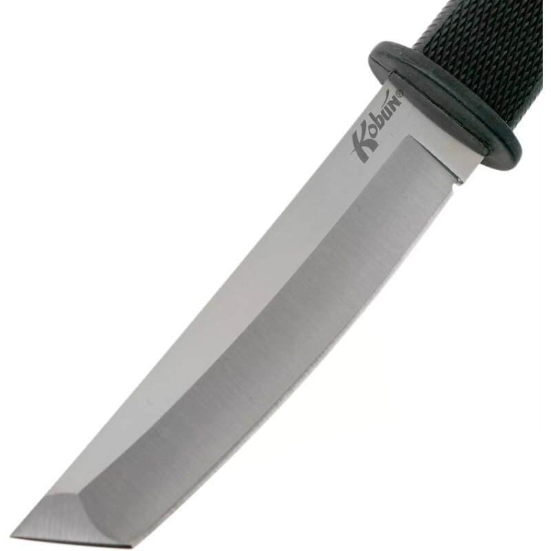 Cold Steel Kobun Plain Edge 5.5″ Japanese AUS8A Stainless Steel American Tanto Shape Fixed Blade Tactical Hunting Knife, Ergonomic Kray-Ex Handle, Secure-Ex Sheath