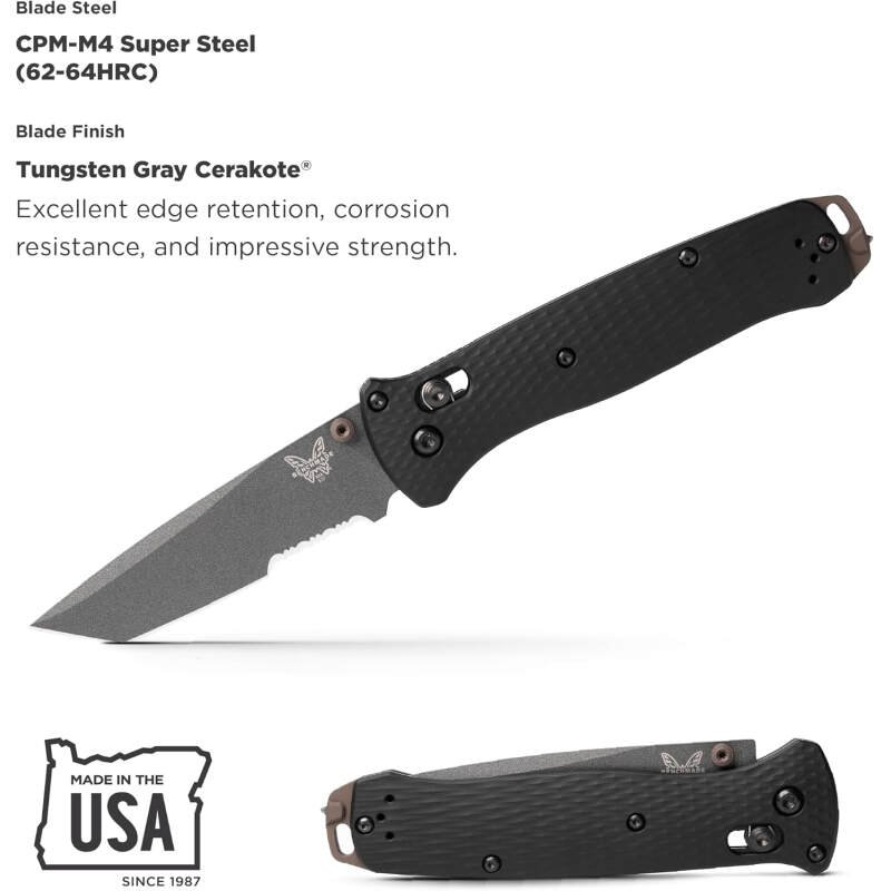 Benchmade – Bailout 537 Tactical Knife with Black Aluminum Handle (537SGY-03)
