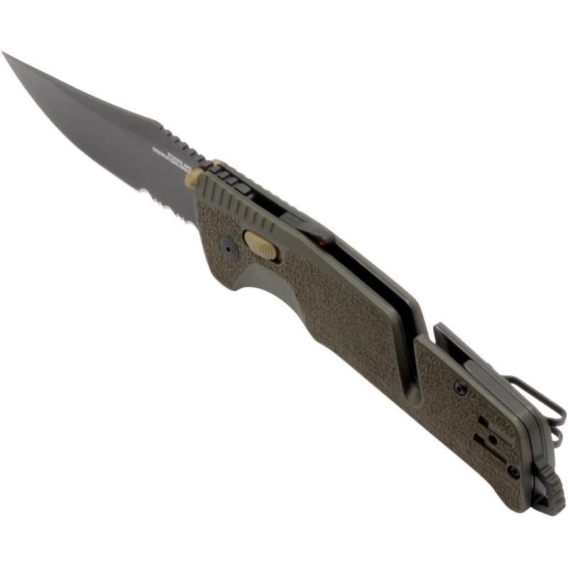SOG Trident at Ambidextrous Professional Partially Serrated Folding Knives | Heat-Treated CRYO D2 Stainless Steel Blade